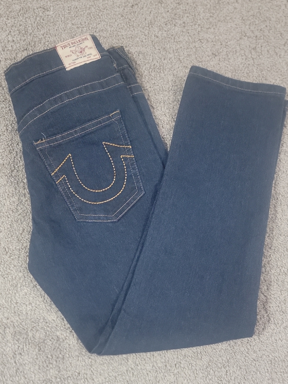 True Religion Girl's Dark Blue Slim Jeans Sz 10